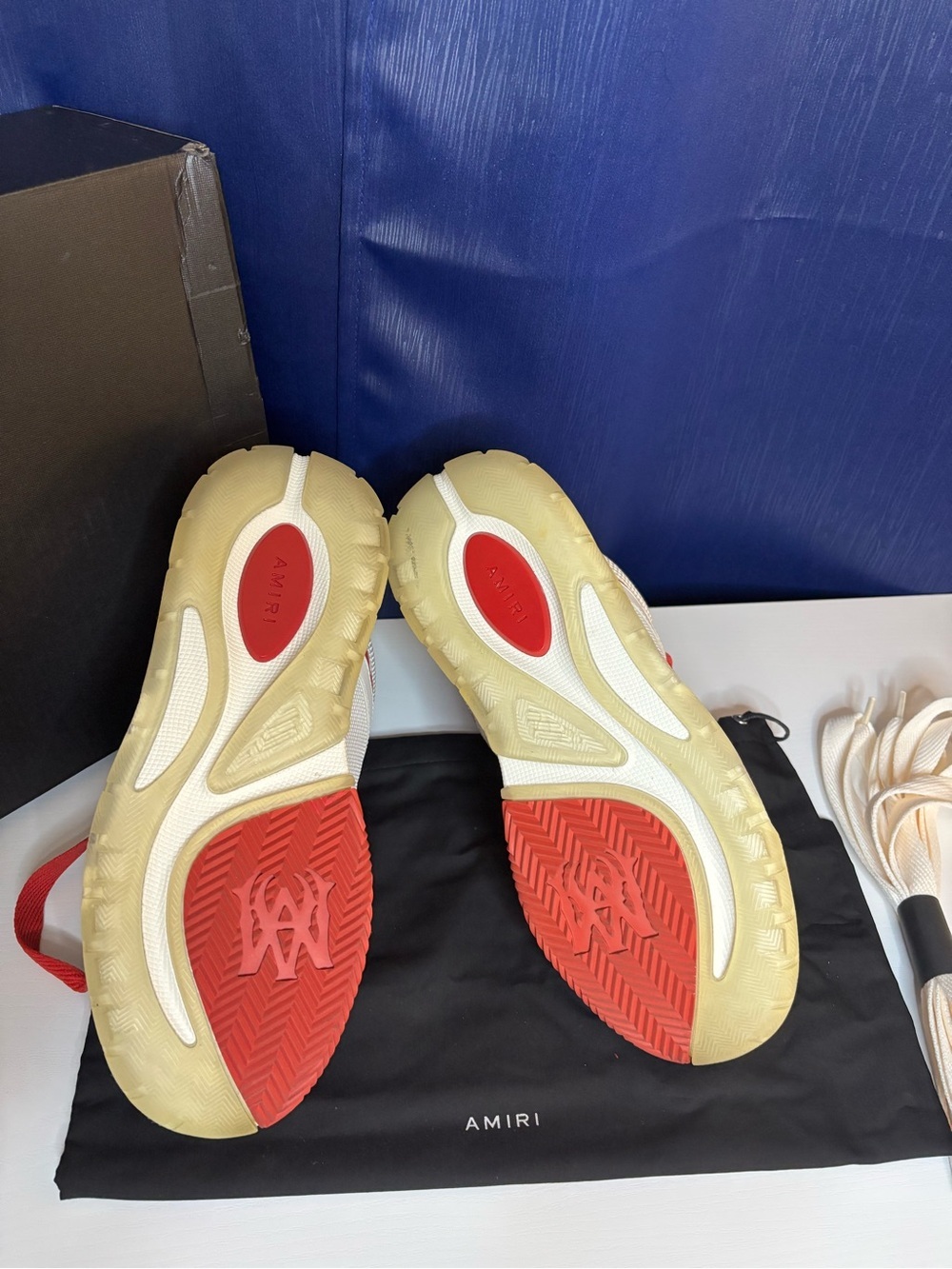 AMIRI White and Red Men's Low-Top Sneakers - Picture 6 of 11